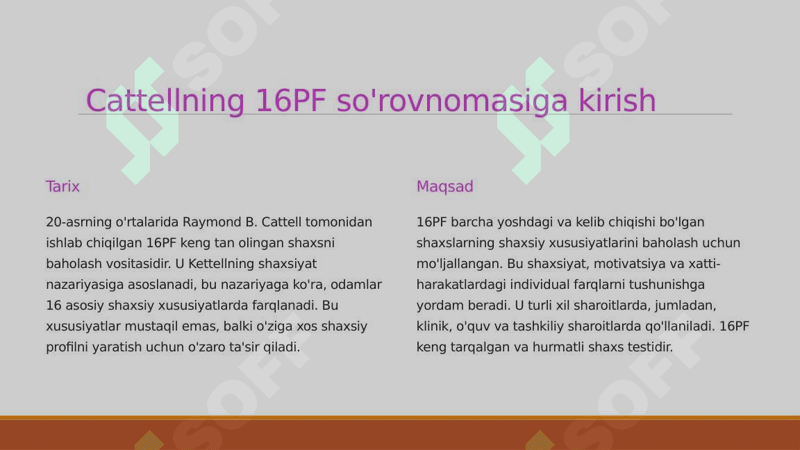 R.Kettelning 16-F omilli testi 3