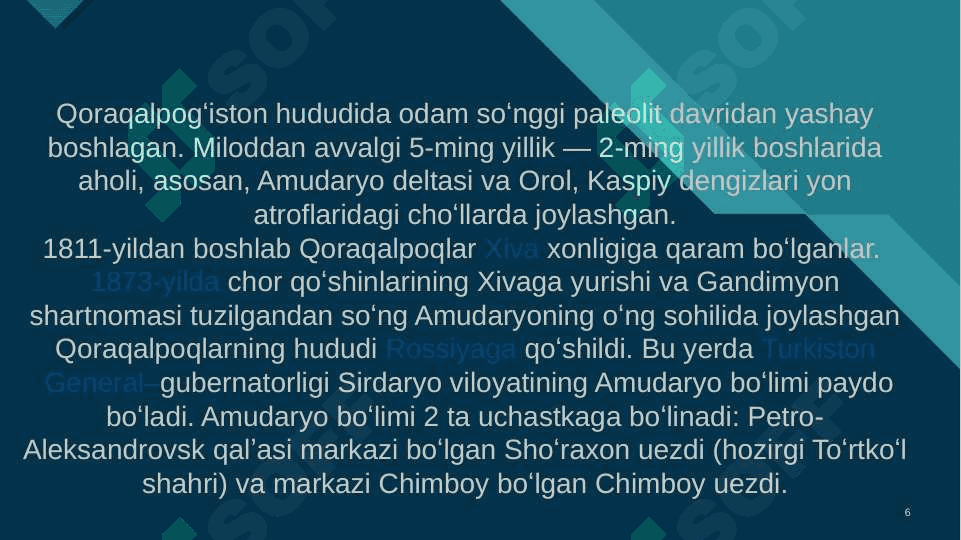Mustaqillik yillarida Qoraqalpog’iston Respublikasi 6
