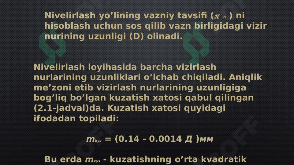 Nivelirlash loyihasini tuzish va uni baholash 3