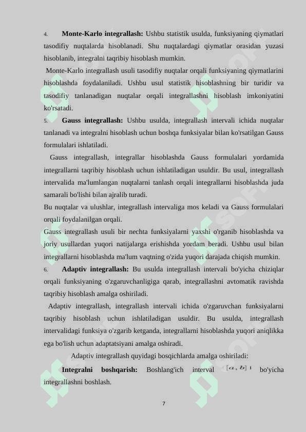 Mavzu: Integrallarni taqribiy hisoblash usullari. Simpson usuli. 7