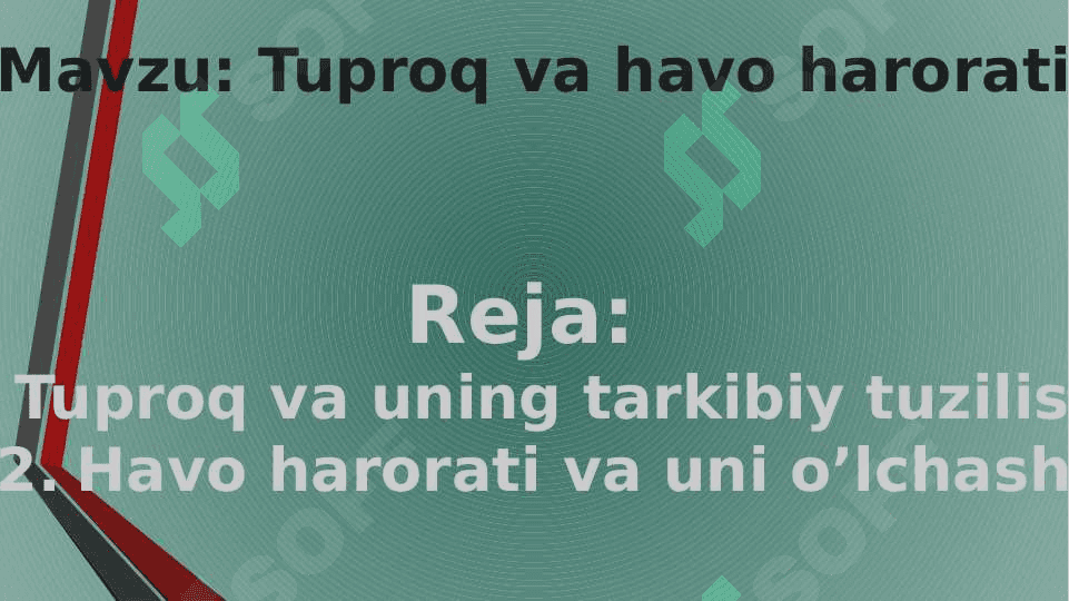Tuproq va havo harorati 2