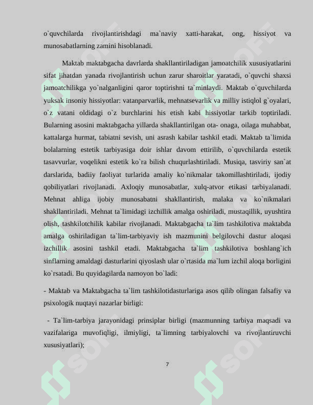 MAKTABGACHA TA`LIM TASHKILOTLARI TAYYORLOV GURUHLARIDA TA`LIM JARAYONLARINI MAVZULI LOYIHALASHTIRISH 7