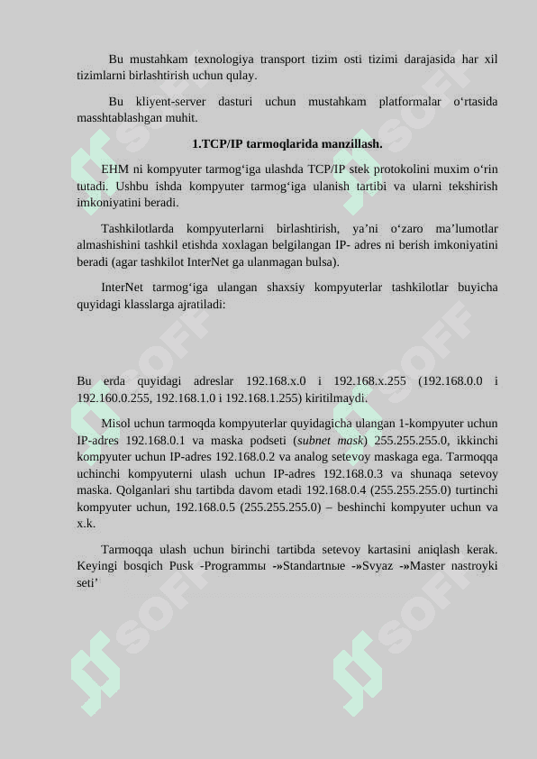 TCP/IP  protokollar. 2