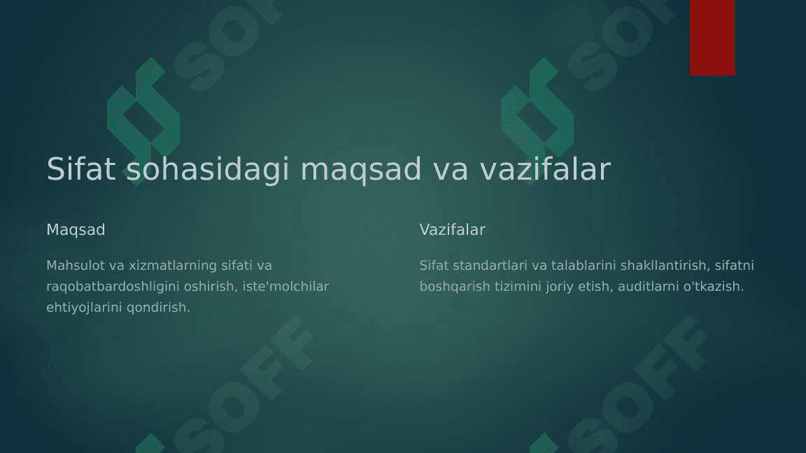 Sifat sohasida davlat siyosatini shakllantirish usullari 2