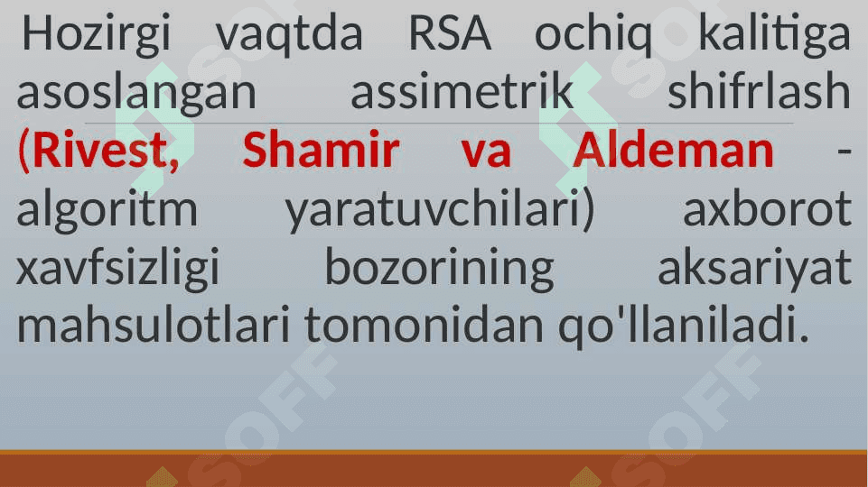 RSA shifrlash algoritmi 4