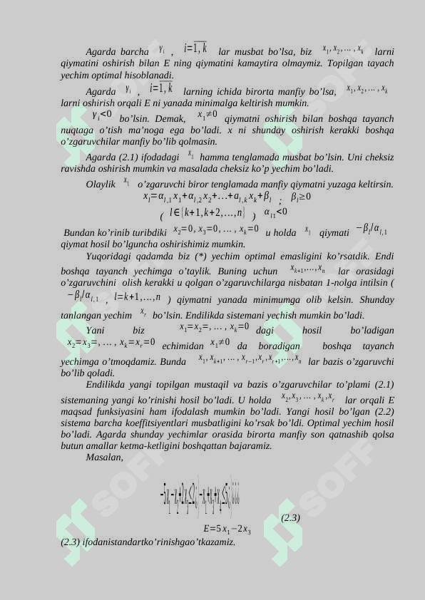 Chiziqli dasturlash masalasini simpleks usulda yechish. 6