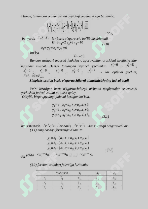 Chiziqli dasturlash masalasini simpleks usulda yechish. 8