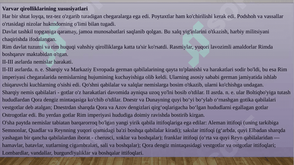 Varvar qirolliklari Vesgot Osgot davlatlari 4