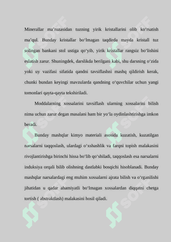 BOSHLANG‘ICH KIMYOVIY TUSHUNCHALARNI O‘QITISH METODIKASI 8