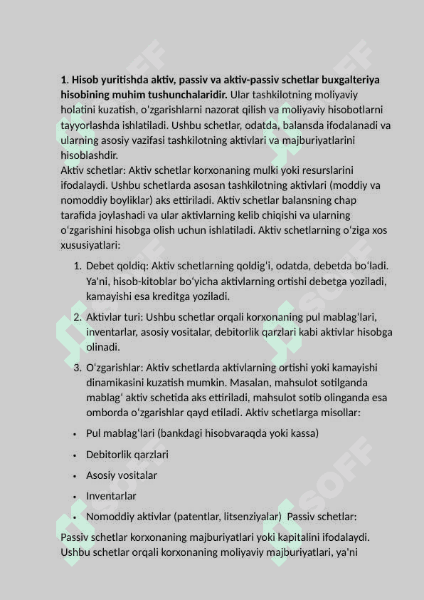 Aktiv, passiv va aktiv-passiv schetlar 2