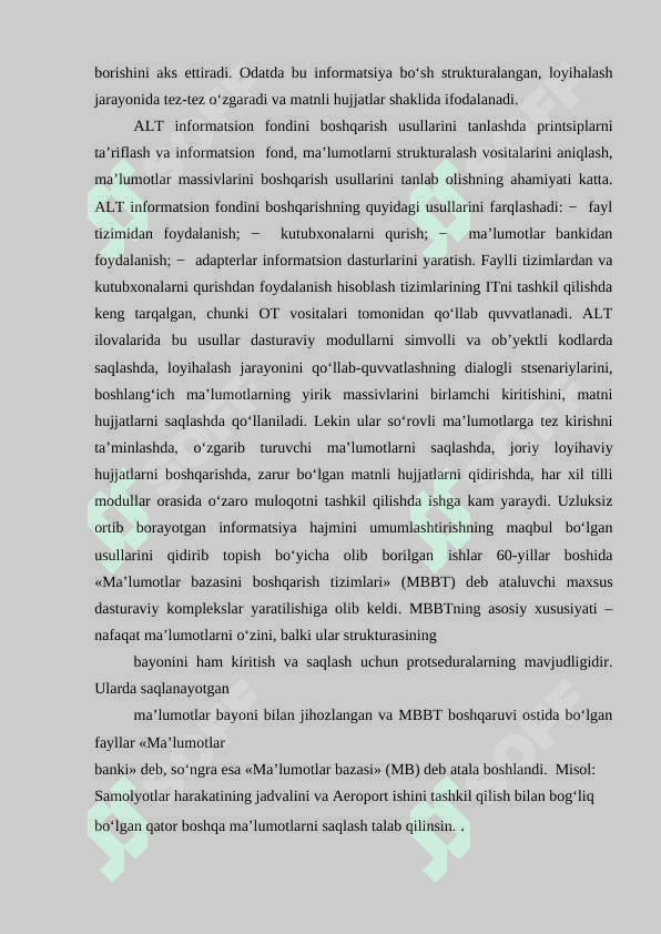 ALT ta’minoti turlarining komponentlari. 8