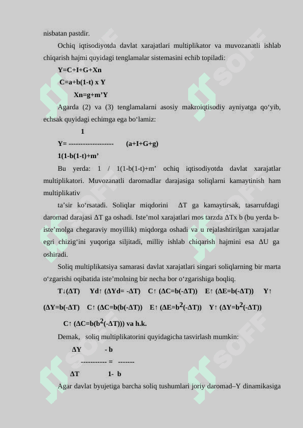 BALANSLASHGAN BUDJET MULTIPLIKATORI. 4
