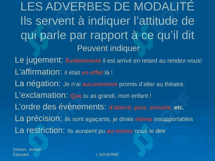L'adverbe et le pronom 4