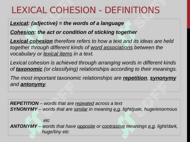 Lexical cohesion in the text 2