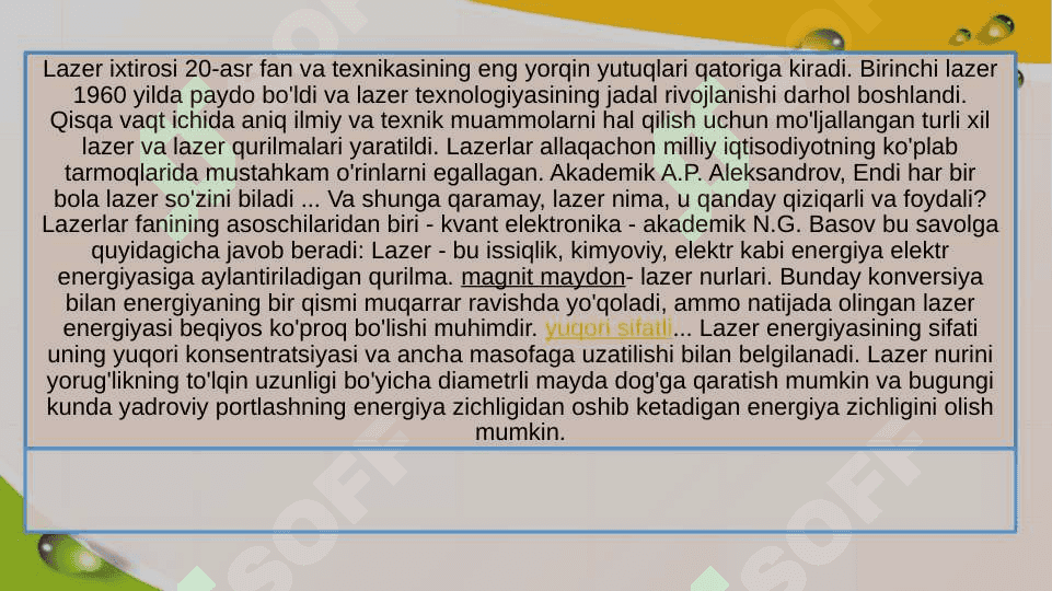 BO'YOQ MODDALI LAZERLAR 3
