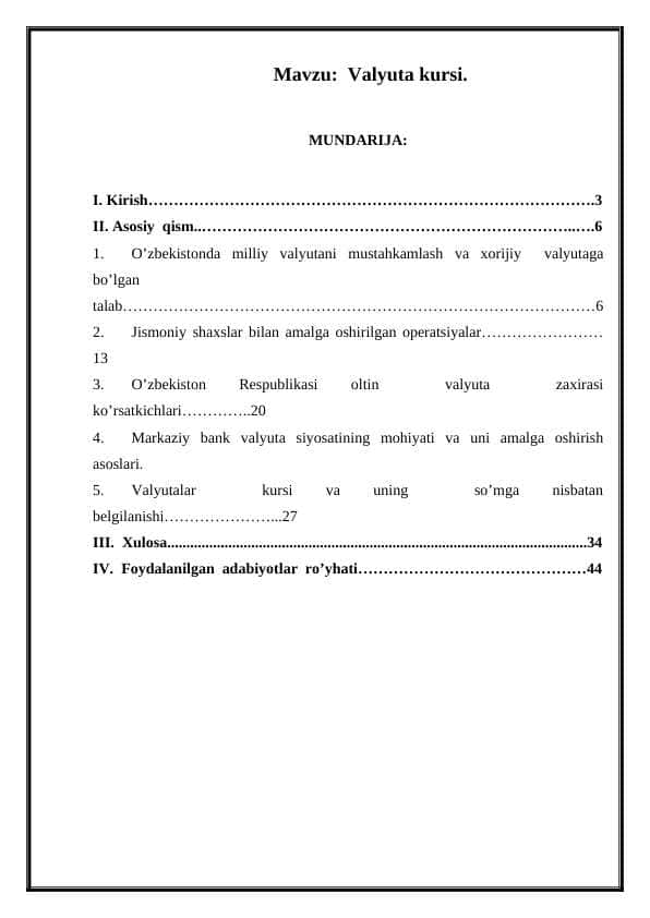 Valyuta kursi.
