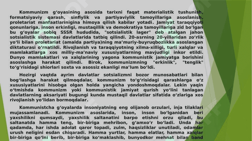 KOMMUNIZM. KARL MARKS VA SOTSIALIZM 3
