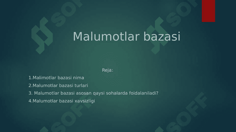 Malumotlar bazasi 2