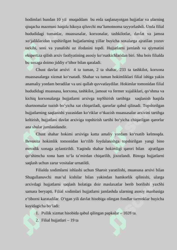 MUSTAQIL O‘ZBEKISTONDA ARXIV ISHI 2