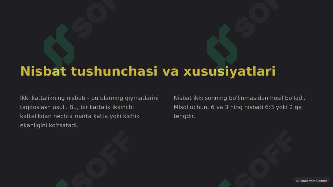 Nisbat tushunchasi slayd 3