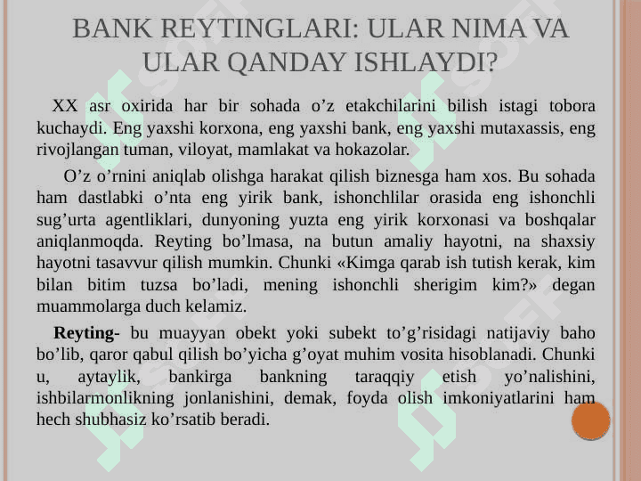 Banklar reytingi nima 3