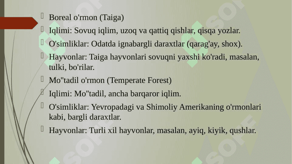 QURUQLIK BIOMLARINING ZONAL TIPLARI 4