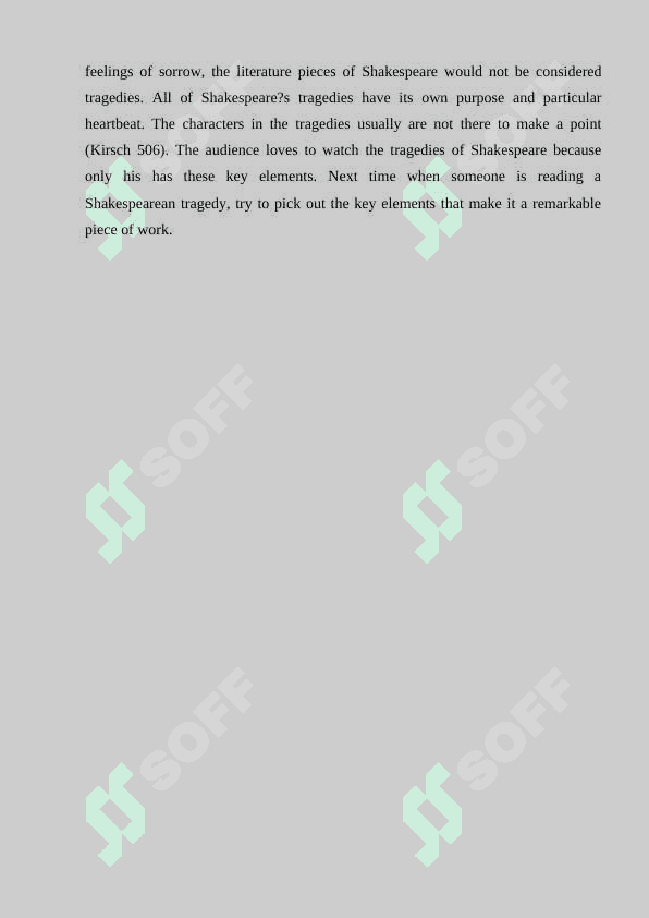 William Shakespeares tradegies 4