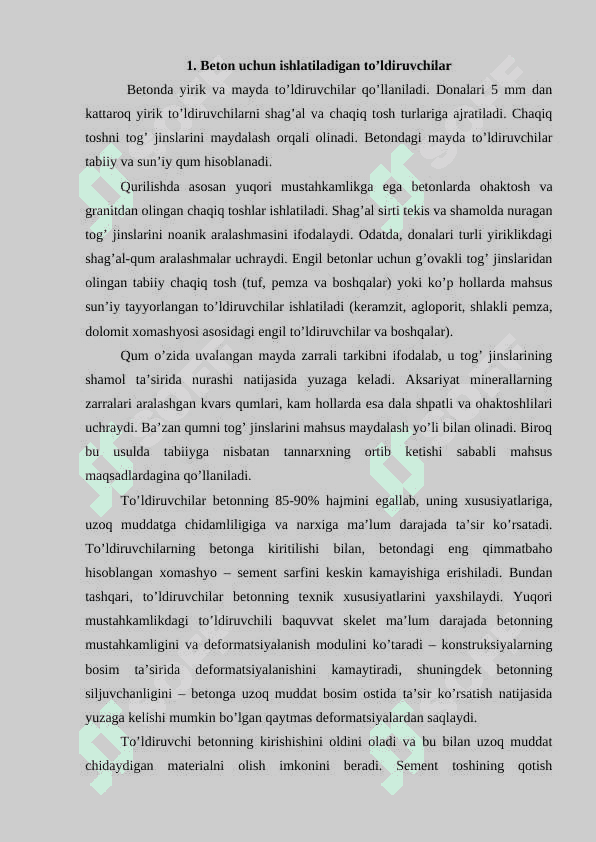 Beton toʻldiruvchilar texnologiyasi 2