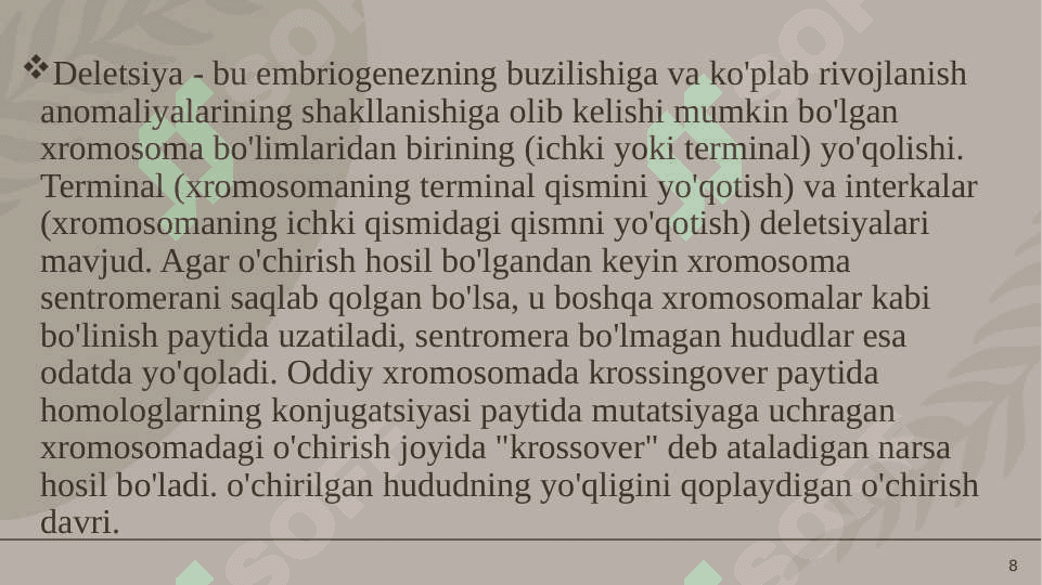 Sitoplazmatik mutatsiyalar 8