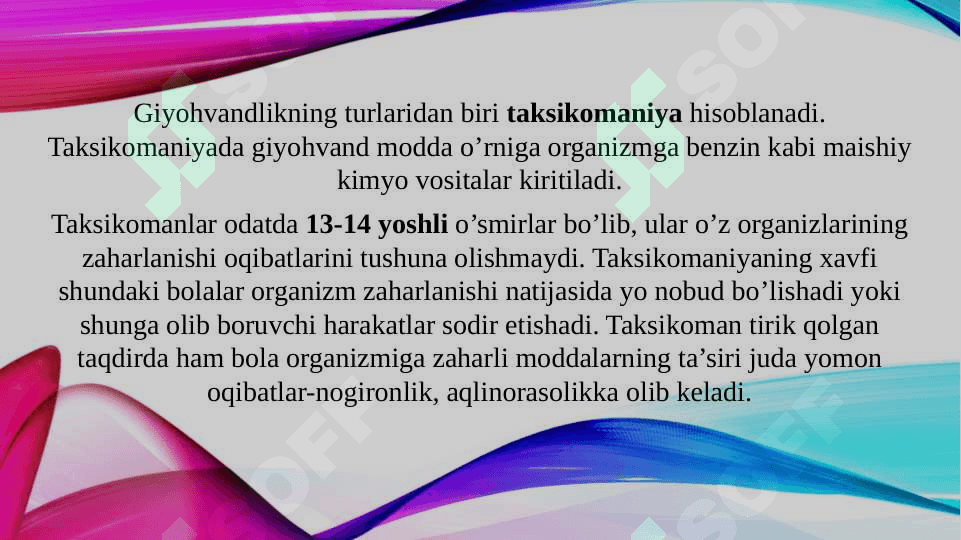Giyohvandlik (TAQDIMOT) 6