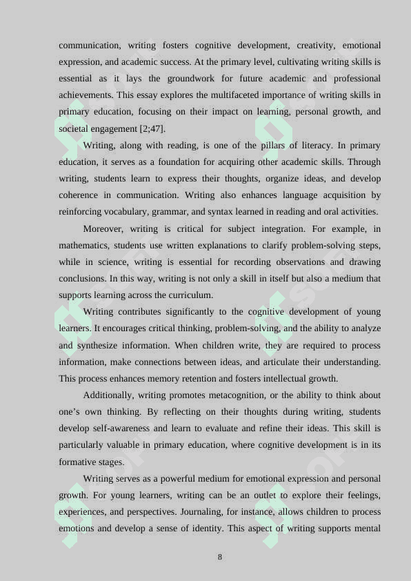 Methodology for working on errors in written speech in primary grades 8