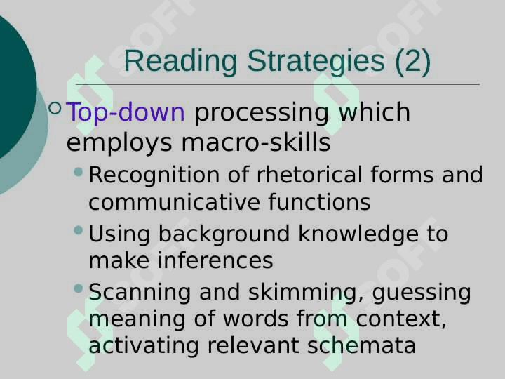 Methods and criteria of assessing language aspects. Reading 4