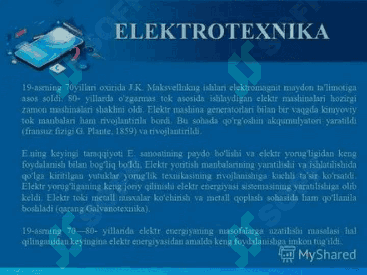 Elektrotexnikaga oid kasblar haqida 2