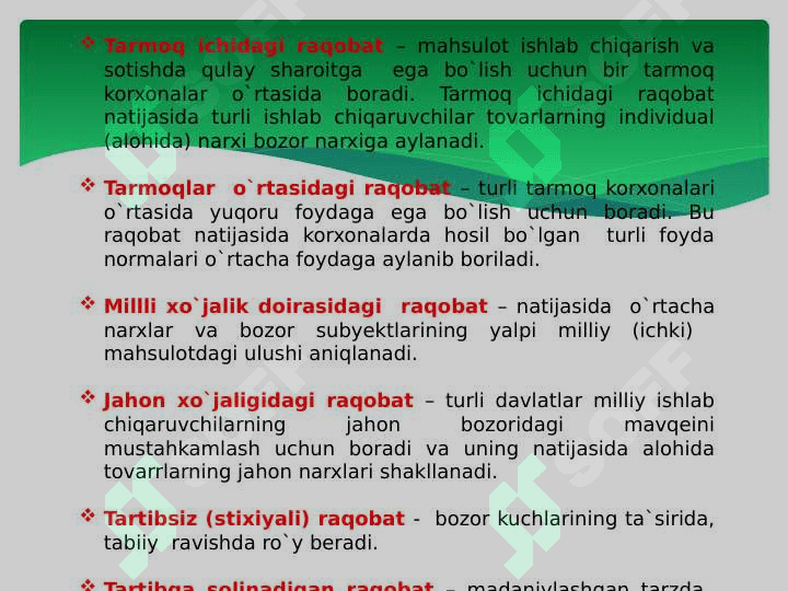 Monopolostik raqobat va oligopoliya 7