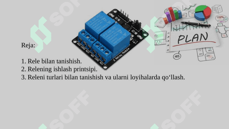 Rele. Releni tranzistor orqali boshqarish. 2