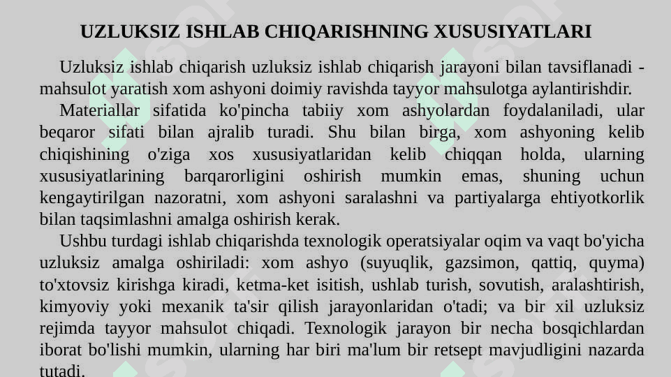 UZLUKSIZ ISHLAB CHIQARISHNI BOSHQARISH 4