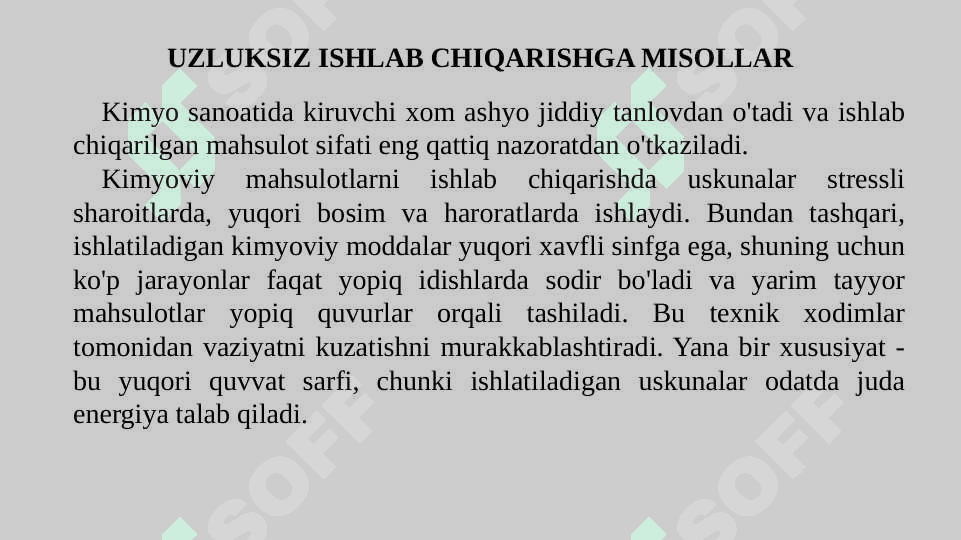 UZLUKSIZ ISHLAB CHIQARISHNI BOSHQARISH 7