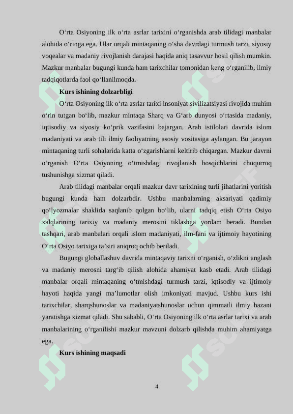Oʻrta Osiyoning ilk oʻrta asrlar tarixiga oid arab tilidagi manbalar 4