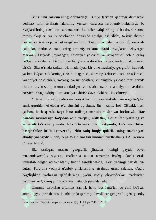 Qayroqqum madaniyati kurs ishi 2
