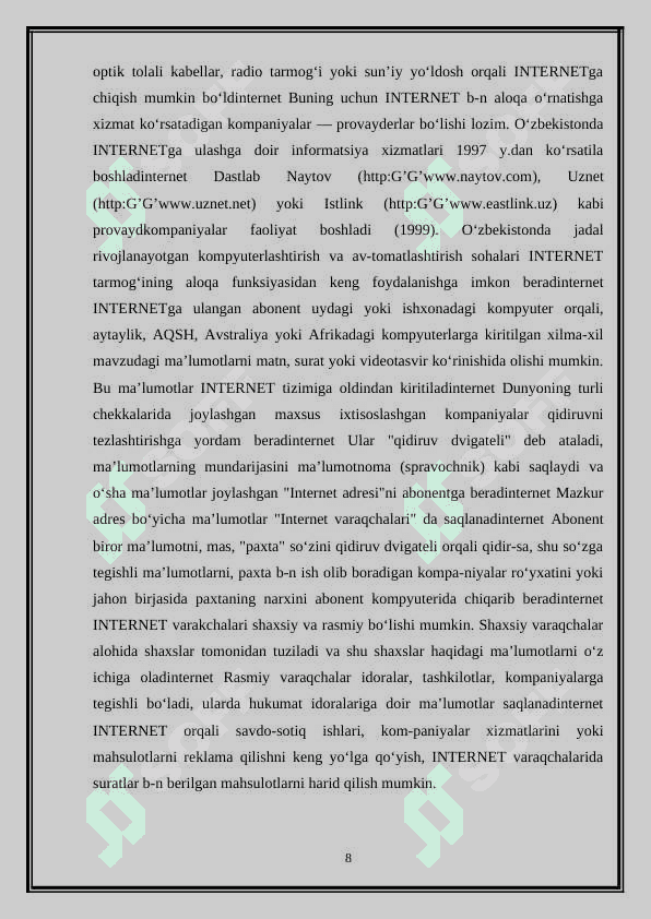 Internet tarixi va inda ishlash 8