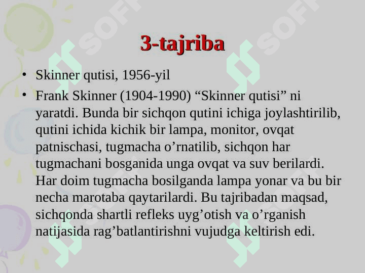 Psixika va uning evolyutsiyasi (TAQDIMOT) 8