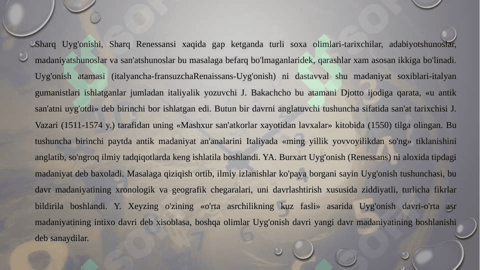Ilk o`rta asrlarda Sharq falsafasi va uyg`onish davri 2