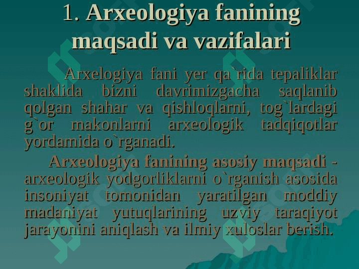 Arxeologik  madaniy qatlam 2