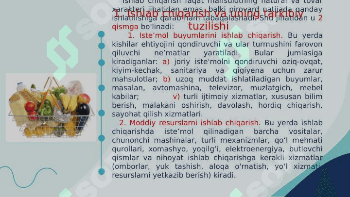 ISHLAB CHIQARISH JARAYONI VA UNING NATIJALARI 7