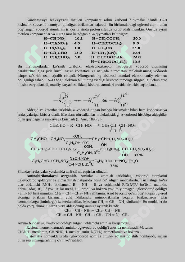 Nitrobirikmalar, aminobirikmalar va geterosiklik birikmalarni o‘rganish 5
