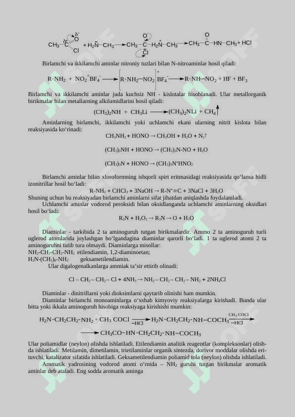 Nitrobirikmalar, aminobirikmalar va geterosiklik birikmalarni o‘rganish 7