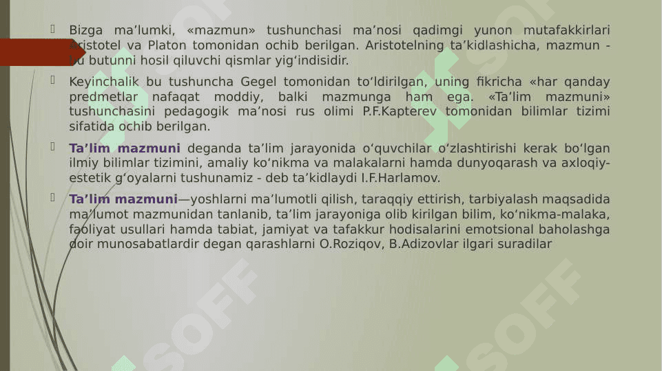 TA’LIM MAZMUNI (taqdimot) 3