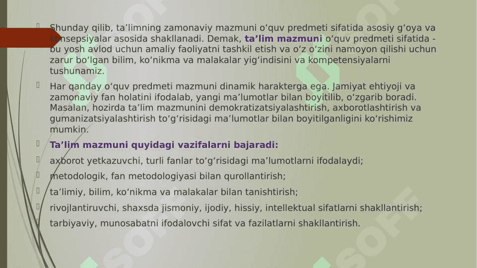 TA’LIM MAZMUNI (taqdimot) 8