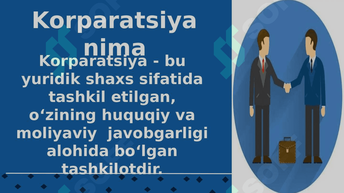 MAVZU: KORPARATSIYALAR 3
