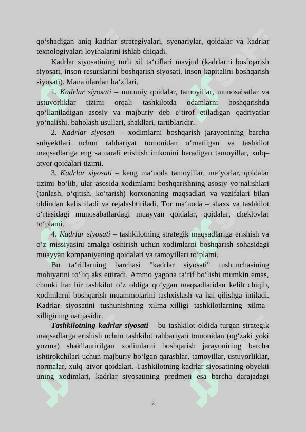 Kadrlar siyosatining mohiyati 2